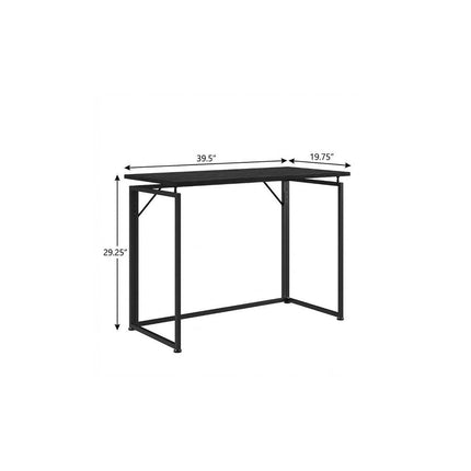 40" Black Wood and Steel Folding Sled Computer Desk HomeRoots