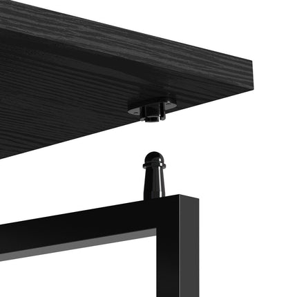 40" Black Wood and Steel Folding Sled Computer Desk HomeRoots