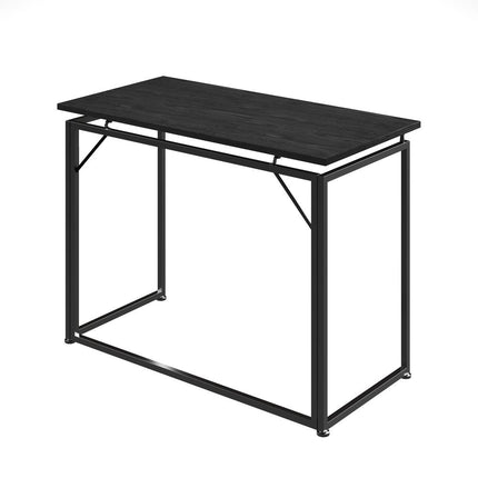 40" Black Wood and Steel Folding Sled Computer Desk HomeRoots