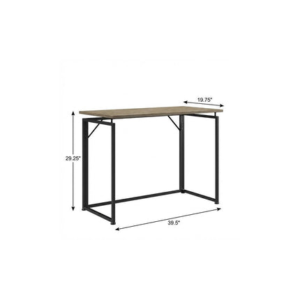 40" Gray and Black Wood and Steel Folding Computer Desk HomeRoots