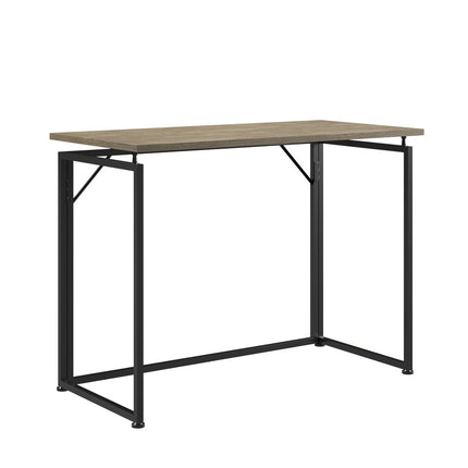 40" Gray and Black Wood and Steel Folding Computer Desk HomeRoots