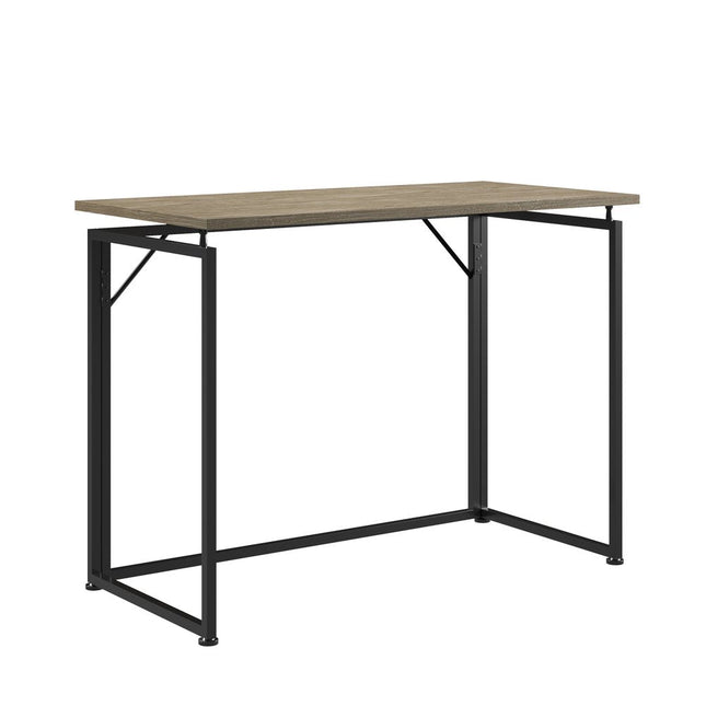 40" Gray and Black Wood and Steel Folding Computer Desk HomeRoots