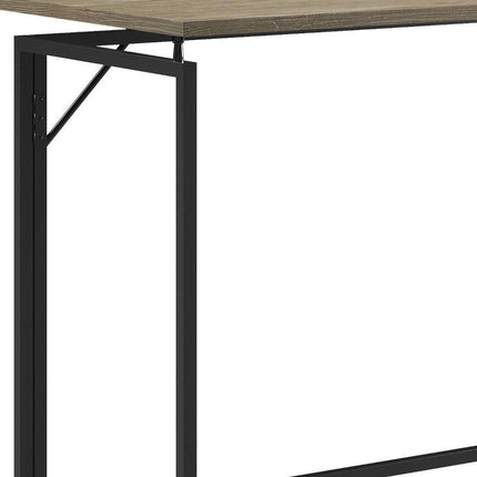 40" Gray and Black Wood and Steel Folding Computer Desk HomeRoots