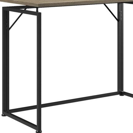 40" Gray and Black Wood and Steel Computer Desk HomeRoots
