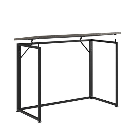 40" Gray and Black Wood and Steel Computer Desk HomeRoots