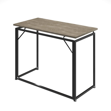 40" Gray and Black Wood and Steel Computer Desk HomeRoots