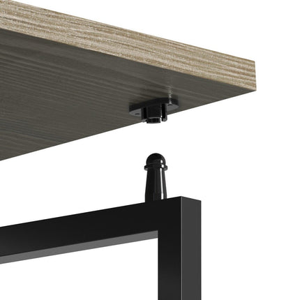 40" Gray and Black Wood and Steel Computer Desk HomeRoots