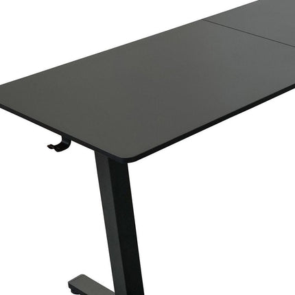 Adjustable Black Wood and Steel L Shape T-Shape Standing Desk HomeRoots