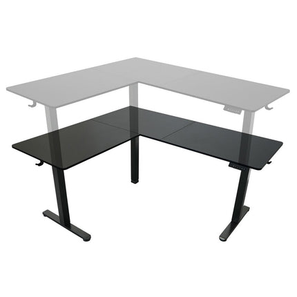 Adjustable Black Wood and Steel L Shape T-Shape Standing Desk HomeRoots