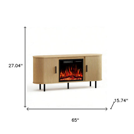 65" White Wood Fireplace Entertainment Center With Fireplace HomeRoots