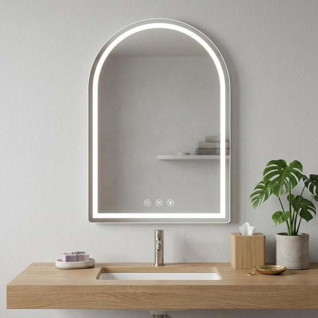 32" Arch Lighted Frameless Bathroom Vanity Mirror HomeRoots