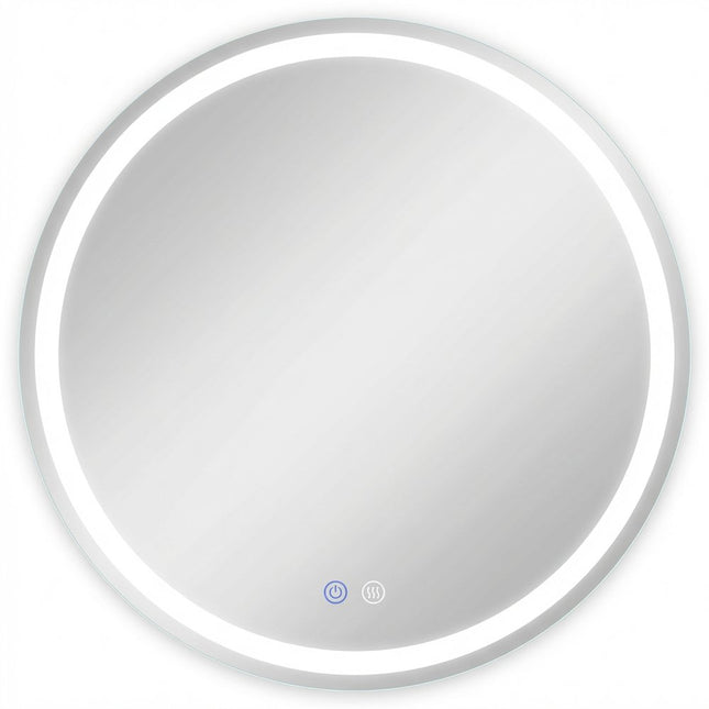 35" Round Lighted Frameless Anti Fog Bathroom Vanity Mirror HomeRoots