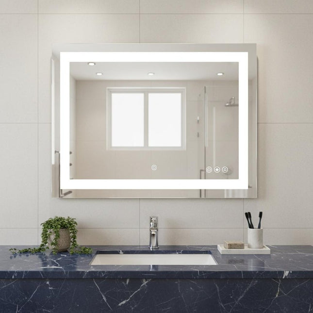 20" Lighted Frameless Anti Fog Bathroom Vanity Mirror HomeRoots