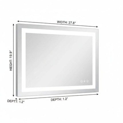 20" Lighted Frameless Anti Fog Bathroom Vanity Mirror HomeRoots