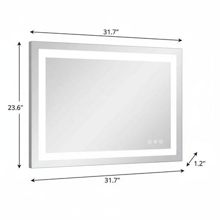 24" Lighted Frameless Anti Fog Bathroom Vanity Mirror HomeRoots