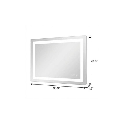 24" Lighted Frameless Anti Fog Bathroom Vanity Mirror HomeRoots