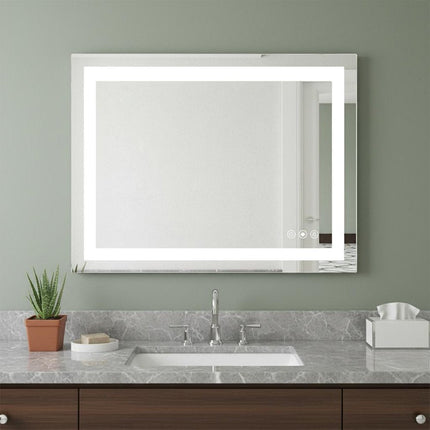 24" Lighted Frameless Anti Fog Bathroom Vanity Mirror HomeRoots
