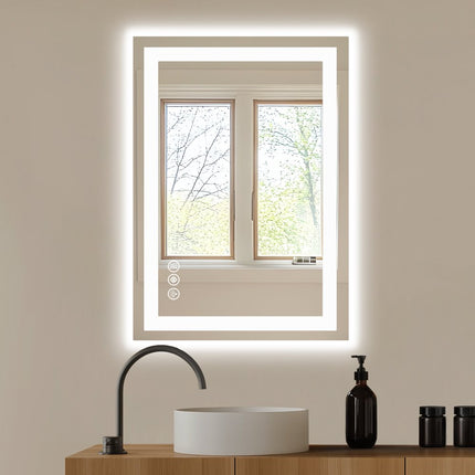 27" Lighted Frameless Anti Fog Bathroom Vanity Mirror HomeRoots