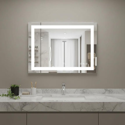 27" Lighted Frameless Anti Fog Bathroom Vanity Mirror HomeRoots