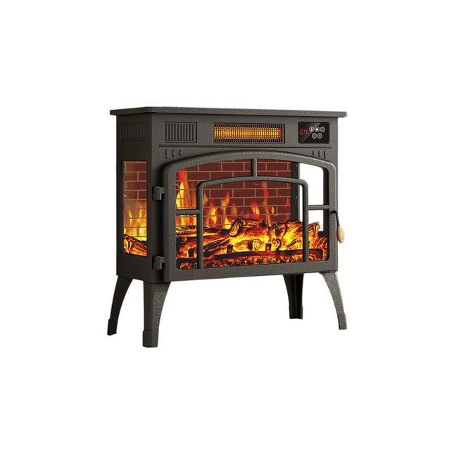 23" Black Metal Electric Fireplace HomeRoots