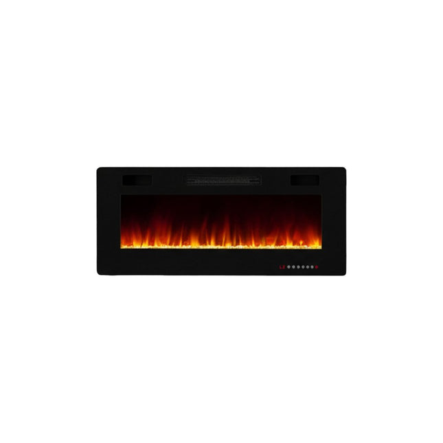 36" Black Metal Electric Fireplace HomeRoots