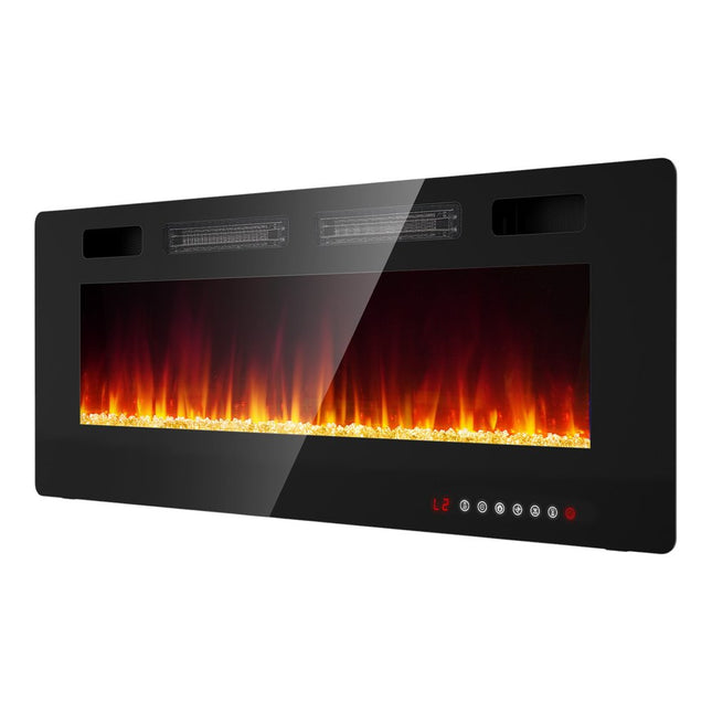 60" Black Metal Electric Fireplace HomeRoots