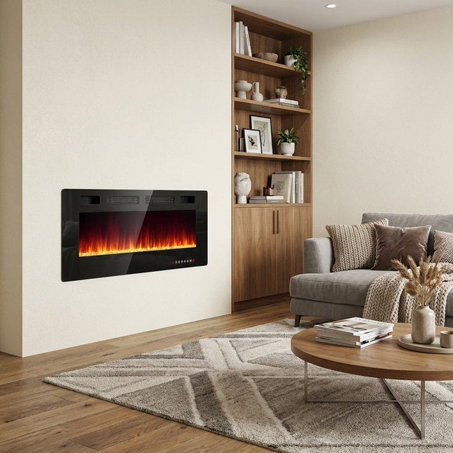 60" Black Metal Electric Fireplace HomeRoots