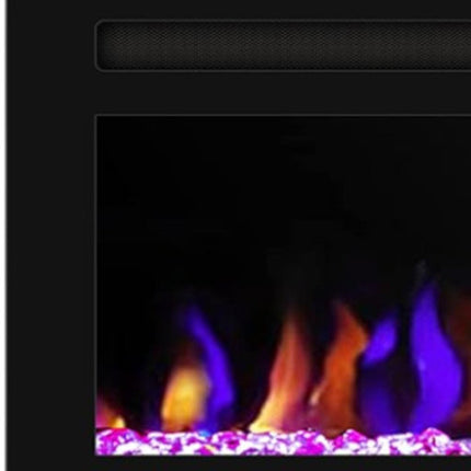 72" Black Metal Electric Fireplace