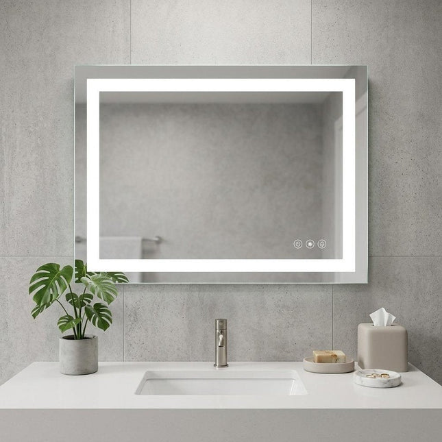 31" Lighted Frameless Anti Fog Bathroom Vanity Mirror HomeRoots
