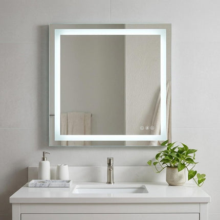 35" Lighted Frameless Bathroom Vanity Mirror HomeRoots