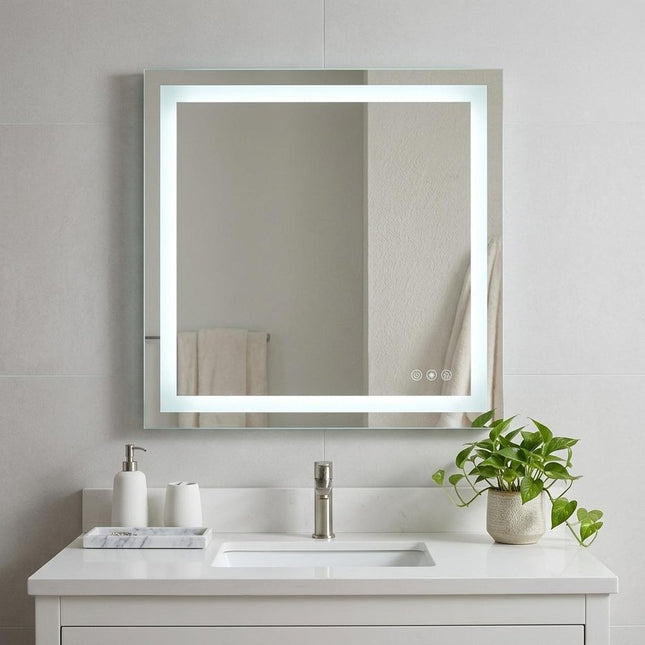 35" Lighted Frameless Bathroom Vanity Mirror HomeRoots