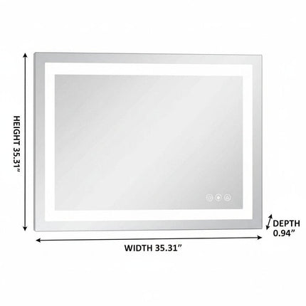 35" Lighted Frameless Bathroom Vanity Mirror HomeRoots