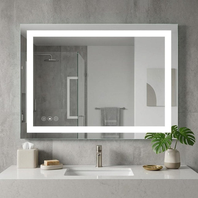 35" Lighted Frameless Bathroom Vanity Mirror HomeRoots