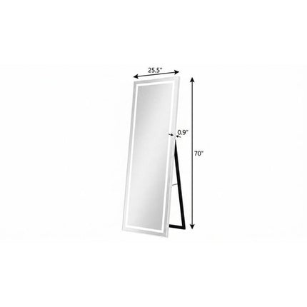 70" Silver Lighted Freestanding And Wall Mounted Framed Full Length Mirror HomeRoots