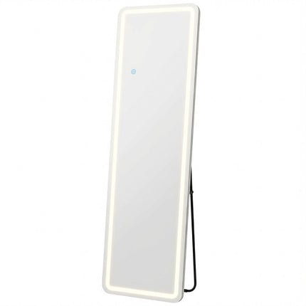 70" Silver Lighted Freestanding And Wall Mounted Framed Full Length Mirror HomeRoots