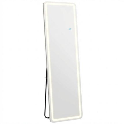 70" Silver Lighted Freestanding And Wall Mounted Framed Full Length Mirror HomeRoots