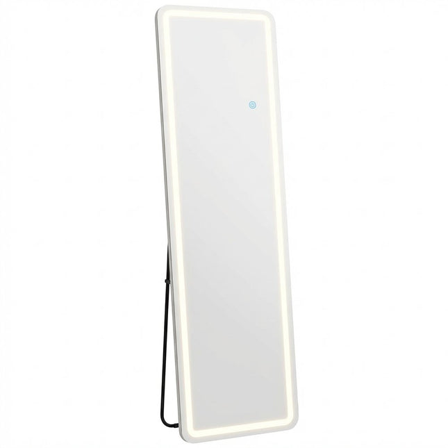 70" Silver Lighted Freestanding And Wall Mounted Framed Full Length Mirror HomeRoots
