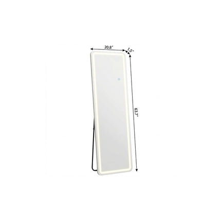 64" Clear Lighted Freestanding And Wall Mounted Framed Full Length Mirror HomeRoots