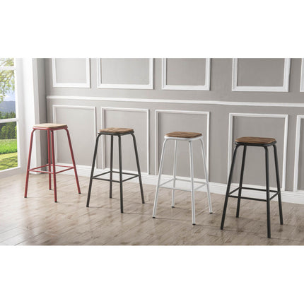 ACME 72389 Scarus Bar Stool (Set-2), Natural & Gunmetal, 30" Seat Height