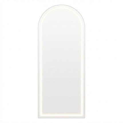 60" Arch Lighted Wall Mounted And Freestanding Frameless Full Length Mirror HomeRoots