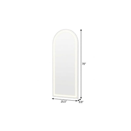 70" Silver Arch Lighted Freestanding And Wall Mounted Framed Full Length Mirror HomeRoots