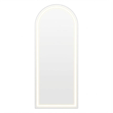 63" Silver Arch Lighted Freestanding And Wall Mounted Framed Full Length Mirror HomeRoots