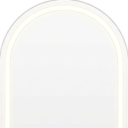 63" Silver Arch Lighted Freestanding And Wall Mounted Framed Full Length Mirror HomeRoots