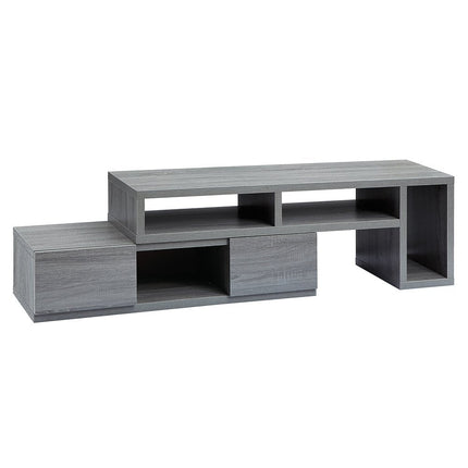54" Gray Wood Enclosed and Open Storage TV Stand HomeRoots