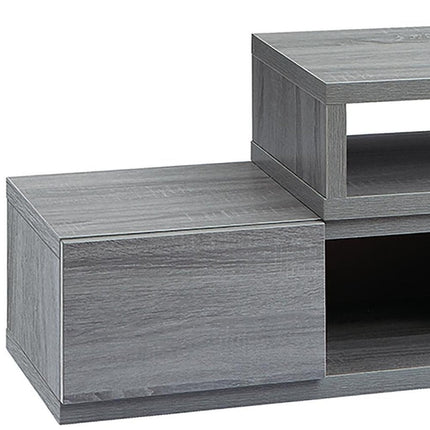 54" Gray Wood Enclosed and Open Storage TV Stand HomeRoots