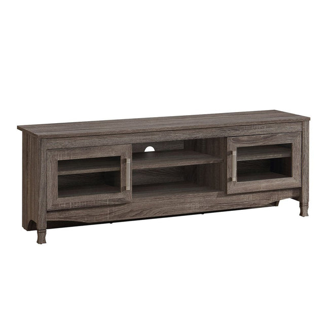 53" Gray Wood Enclosed and Open Storage TV Stand HomeRoots