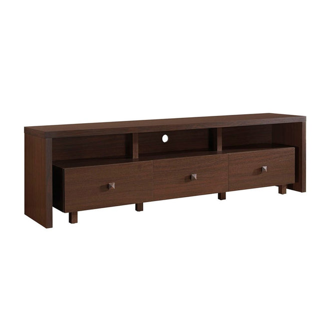 71" Brown Wood Enclosed and Open Storage TV Stand HomeRoots