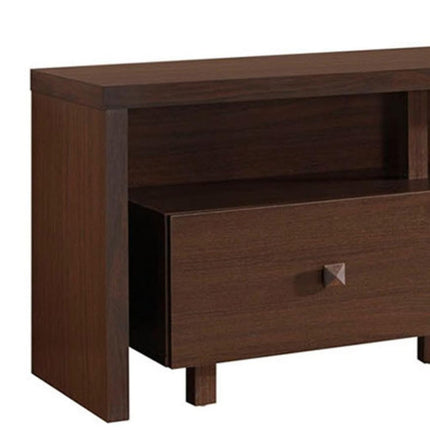 71" Brown Wood Enclosed and Open Storage TV Stand HomeRoots