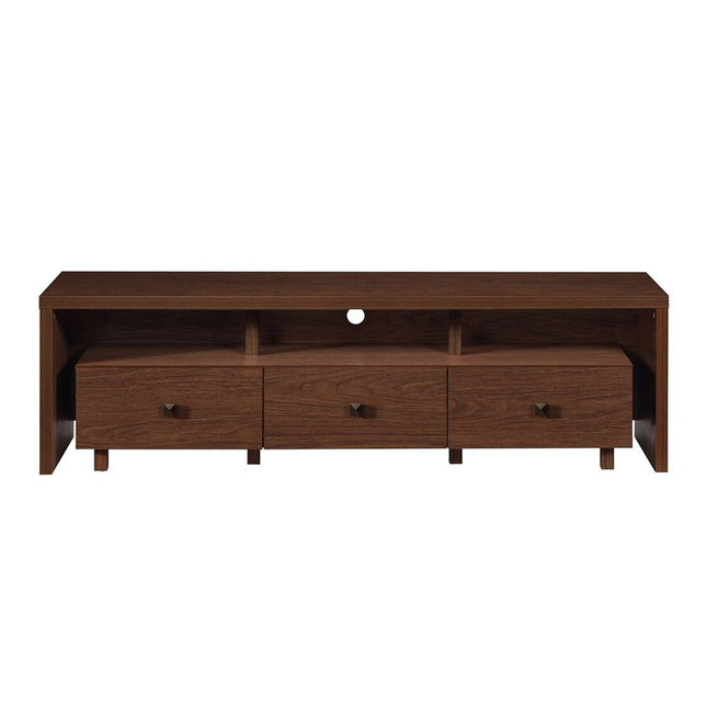 71" Brown Wood Enclosed and Open Storage TV Stand HomeRoots