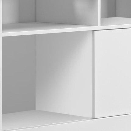 61" White Wood Enclosed and Open Storage TV Stand HomeRoots